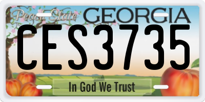 GA license plate CES3735