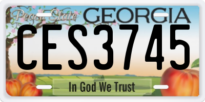 GA license plate CES3745