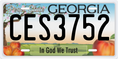 GA license plate CES3752