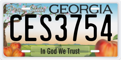 GA license plate CES3754