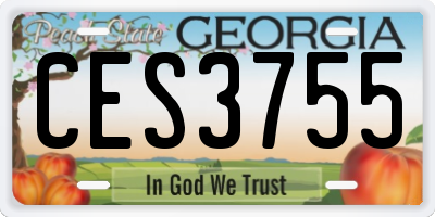 GA license plate CES3755
