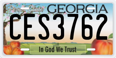 GA license plate CES3762