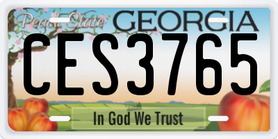 GA license plate CES3765