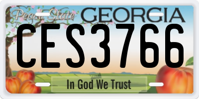 GA license plate CES3766
