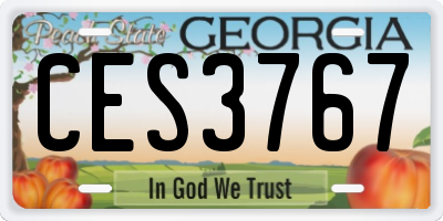 GA license plate CES3767