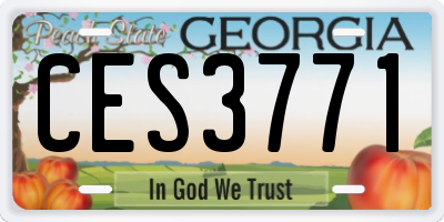 GA license plate CES3771