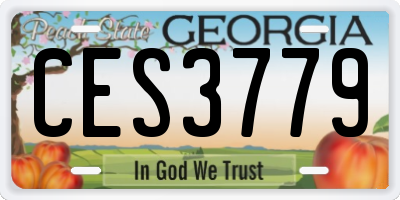 GA license plate CES3779