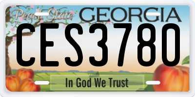 GA license plate CES3780