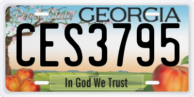 GA license plate CES3795