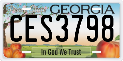 GA license plate CES3798