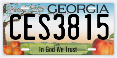 GA license plate CES3815