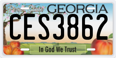GA license plate CES3862