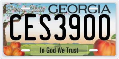 GA license plate CES3900