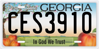 GA license plate CES3910