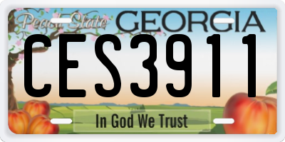 GA license plate CES3911