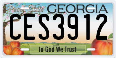 GA license plate CES3912
