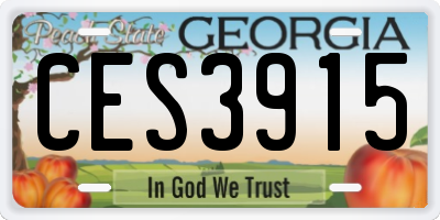GA license plate CES3915