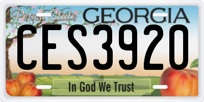 GA license plate CES3920