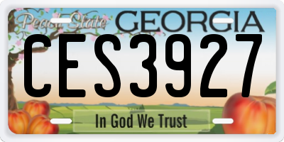 GA license plate CES3927