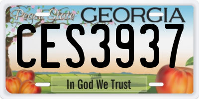 GA license plate CES3937