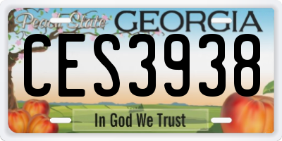 GA license plate CES3938