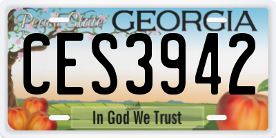 GA license plate CES3942