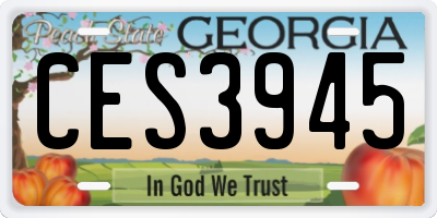 GA license plate CES3945