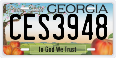 GA license plate CES3948
