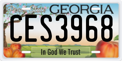 GA license plate CES3968