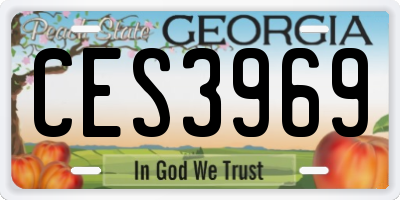 GA license plate CES3969