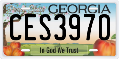 GA license plate CES3970