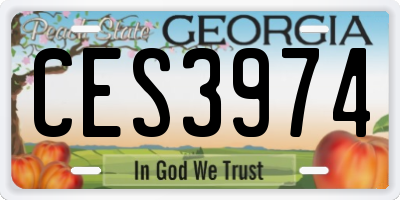 GA license plate CES3974