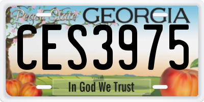 GA license plate CES3975