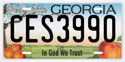 GA license plate CES3990