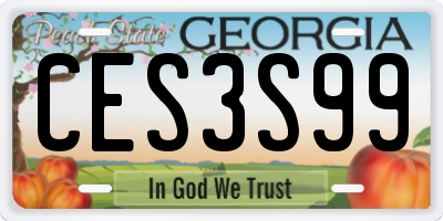 GA license plate CES3S99