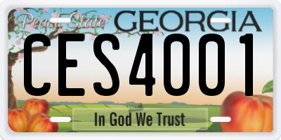 GA license plate CES4001