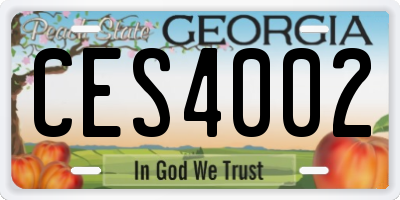 GA license plate CES4002