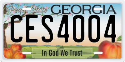 GA license plate CES4004