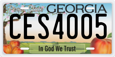 GA license plate CES4005