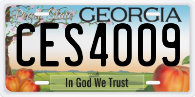 GA license plate CES4009