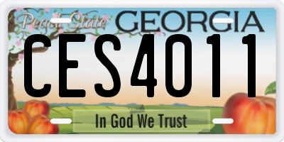 GA license plate CES4011