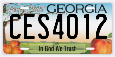 GA license plate CES4012