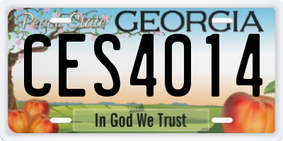 GA license plate CES4014