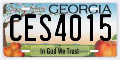 GA license plate CES4015