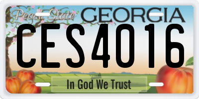 GA license plate CES4016