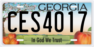 GA license plate CES4017