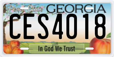 GA license plate CES4018