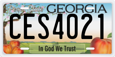 GA license plate CES4021