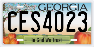 GA license plate CES4023
