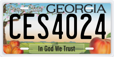 GA license plate CES4024